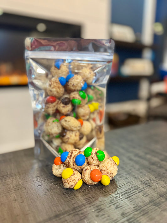 Freeze Dried Candy, Caramel Cold Brew Flavoured M&M's Candy, in a bag for display
