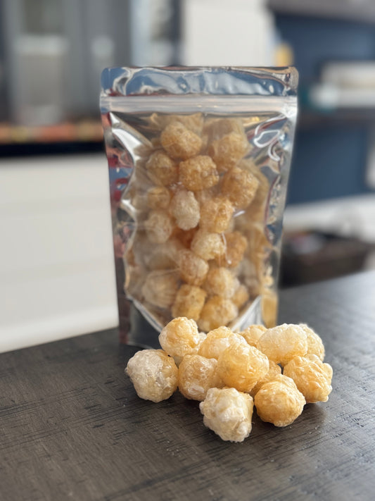Freeze Dried Candy, regular size bag, displaying candy, cola bottle gummies