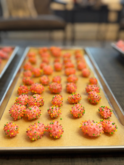 Freeze Dried Candy, displaying candy on tray, nerds gummy clusters