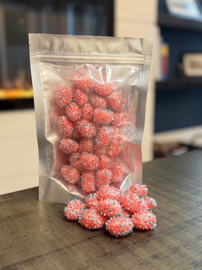 Freeze Dried Candy, large size bag, displaying candy, nerds gummy clusters