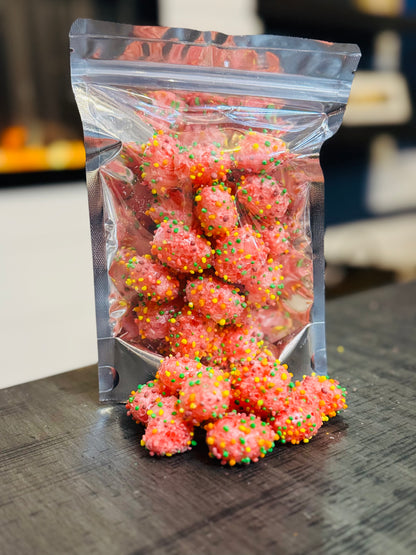 Freeze Dried Candy, regular size bag, displaying candy, nerds gummy clusters
