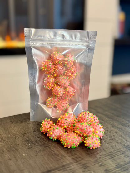 Freeze Dried Candy, small size bag, displaying candy, nerds gummy clusters